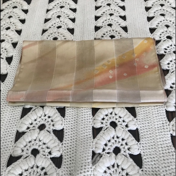 Vintage Abstract Pattern Dress Scarf Silver Strips - Picture 10 of 12